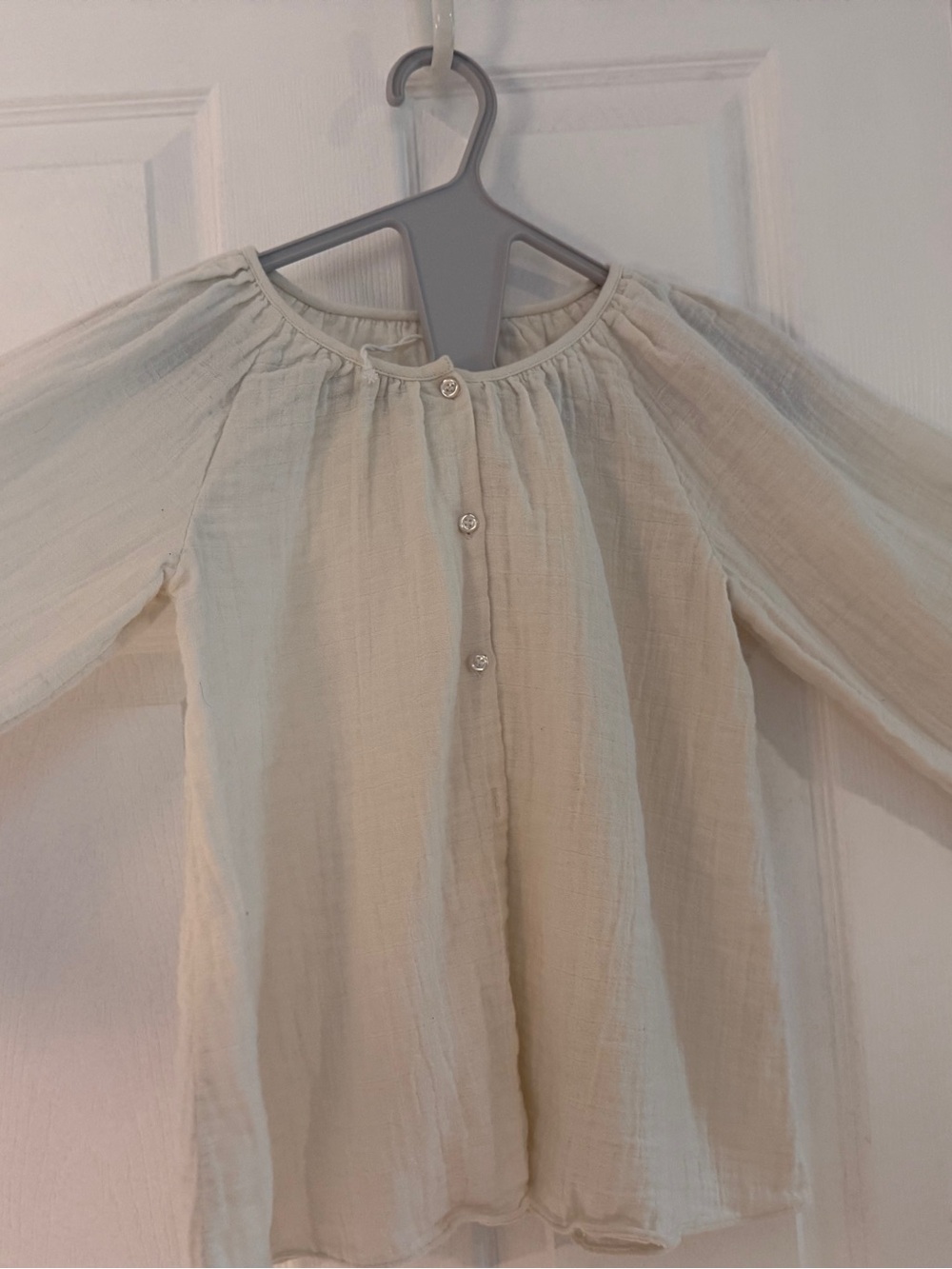 Jamie Kay Cream Button-Front Muslin Peasant Blouse